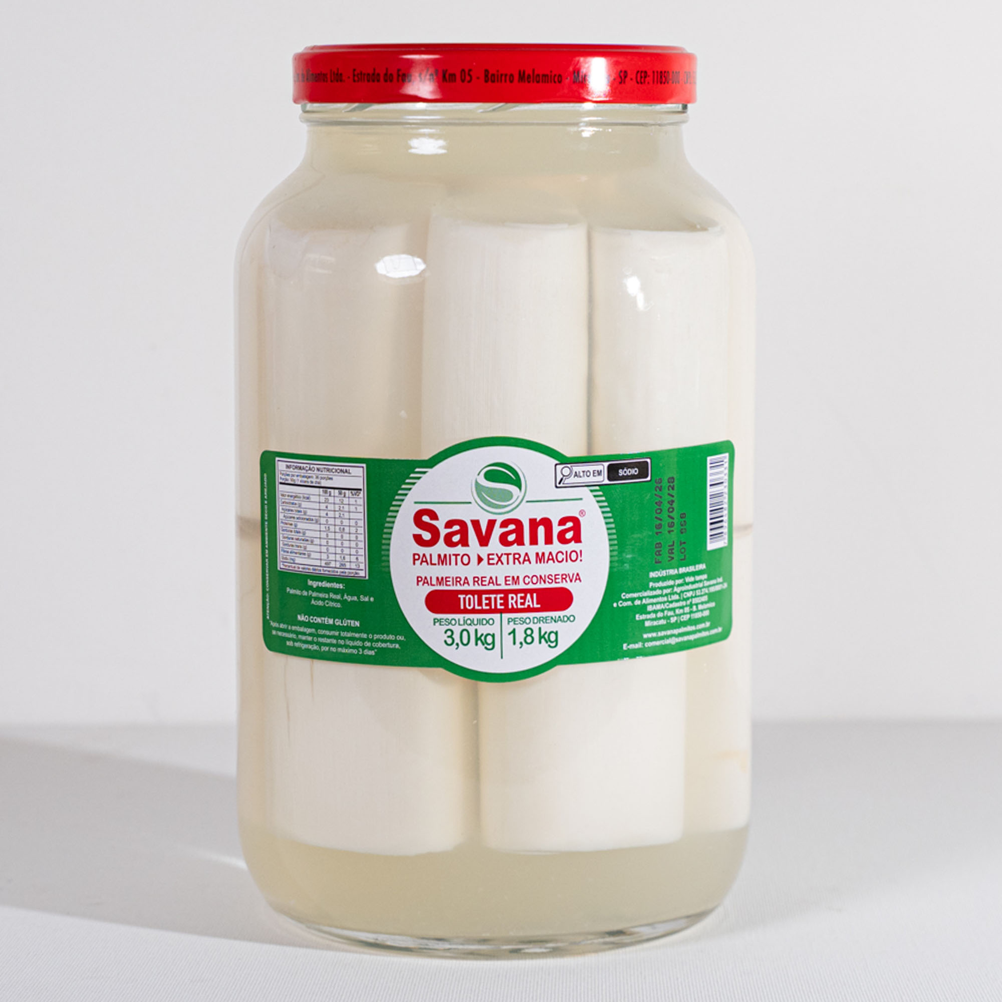 Palmito Palmeira Real Tolete Real | 1,8kg